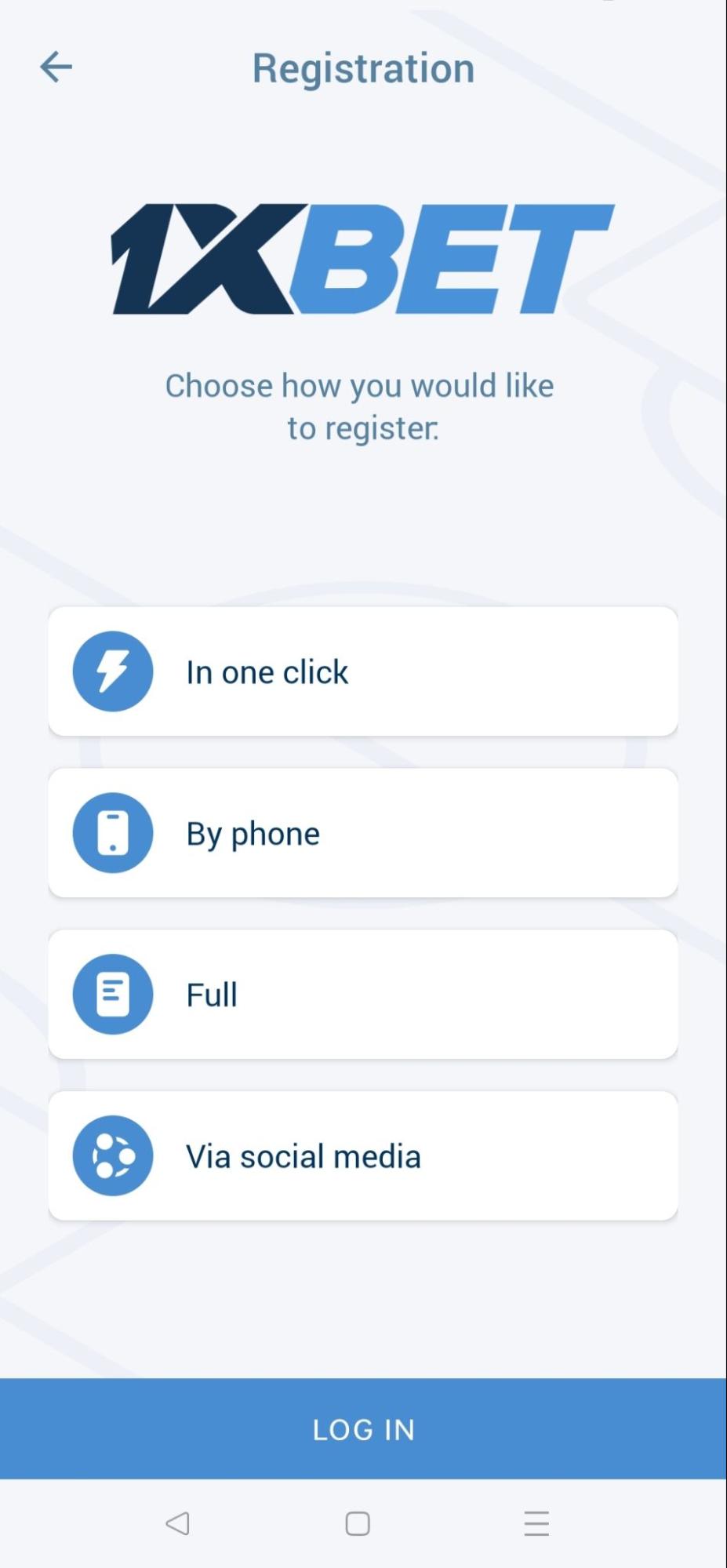 1xBet App Login